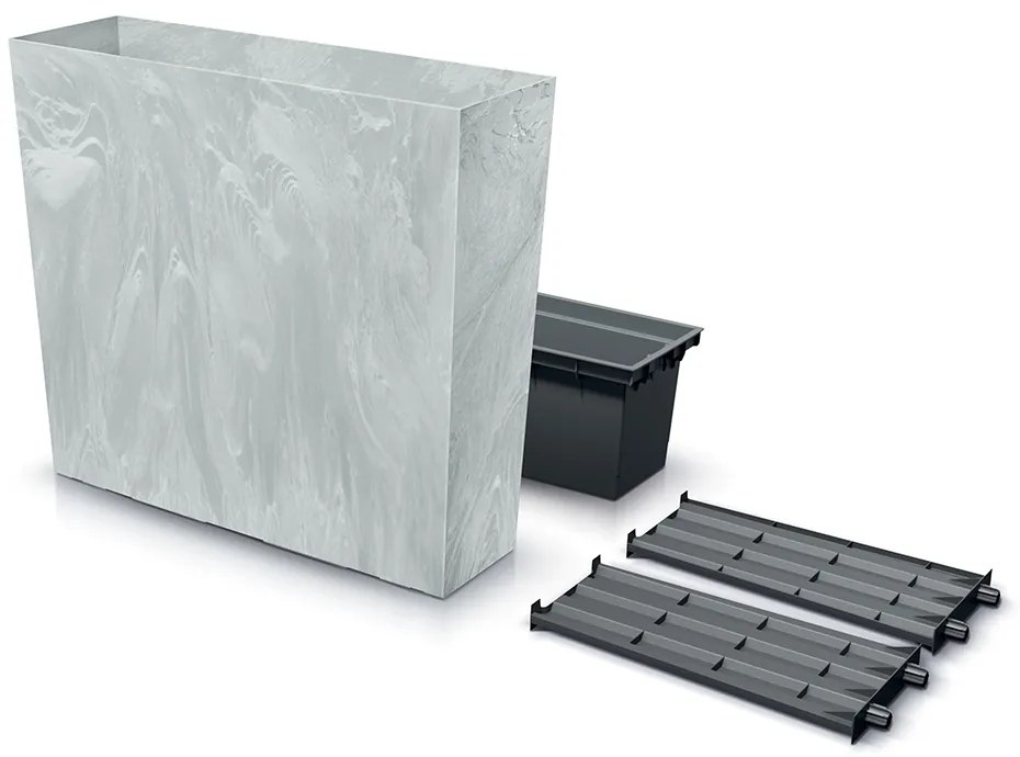 Donica ogrodowa z wkładem 77 x 23,5 x 68,5 cm Urbi Tower Beton Effect beton PROSPERPLAST