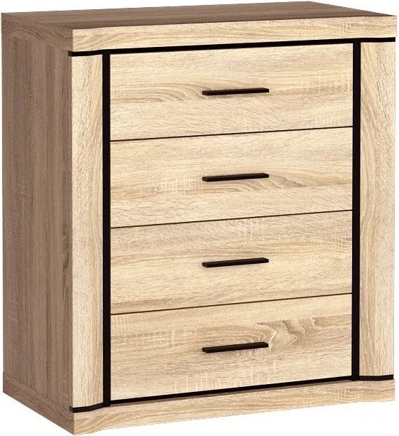 Komoda MALAGA 80,5 cm do Salonu Sypialni Dąb sonoma