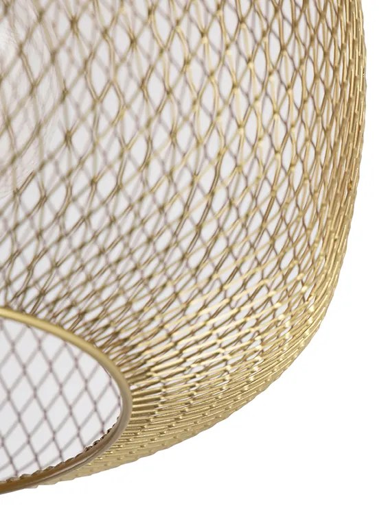 Nowoczesna lampa sufitowa czarna ze złotem - Bliss Mesh Nowoczesny Oswietlenie wewnetrzne