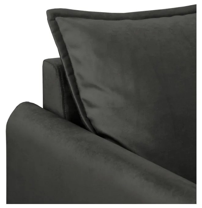 Ciemnoszara aksamitna sofa 138 cm Juli – Ropez