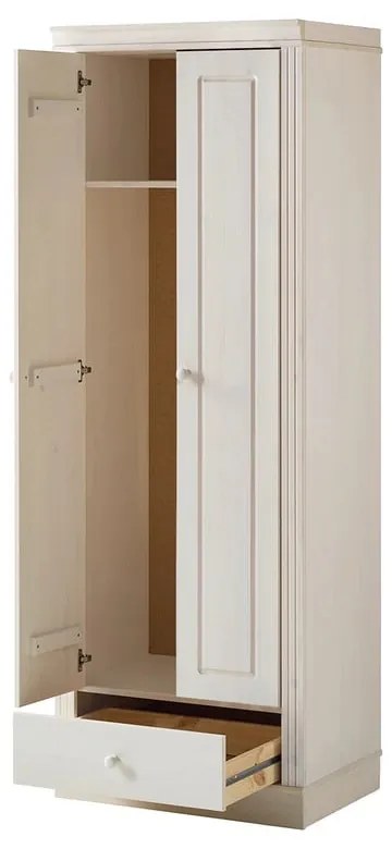 Biała szafa z litego drewna sosnowego 65x180 cm Anita – Støraa