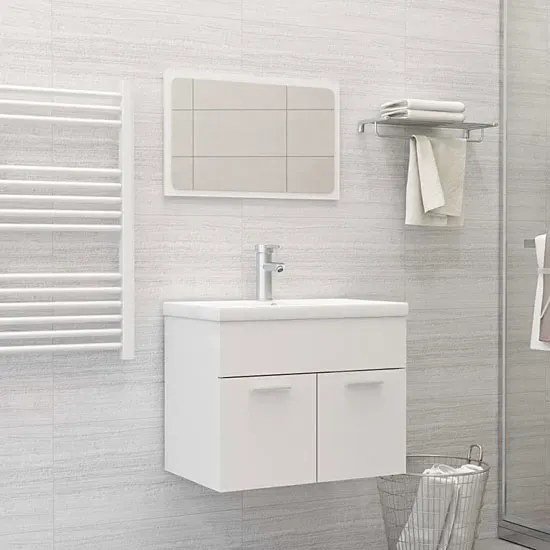 Minimalistyczny zestaw mebli do łazienki z umywalką 60 cm biały mat Z0-F99
