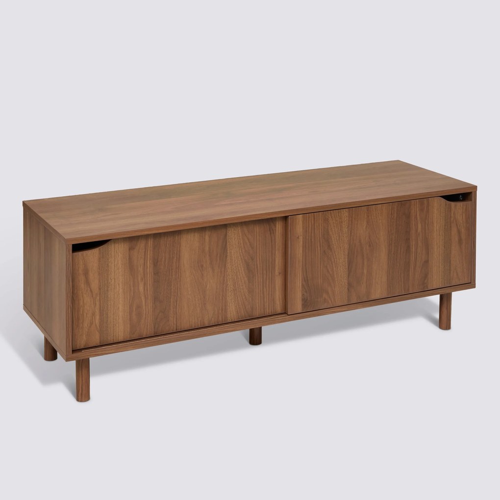 Szafka pod telewizor SLIDY, kolor ciemnego drewna, 120 x 40 x 42 cm