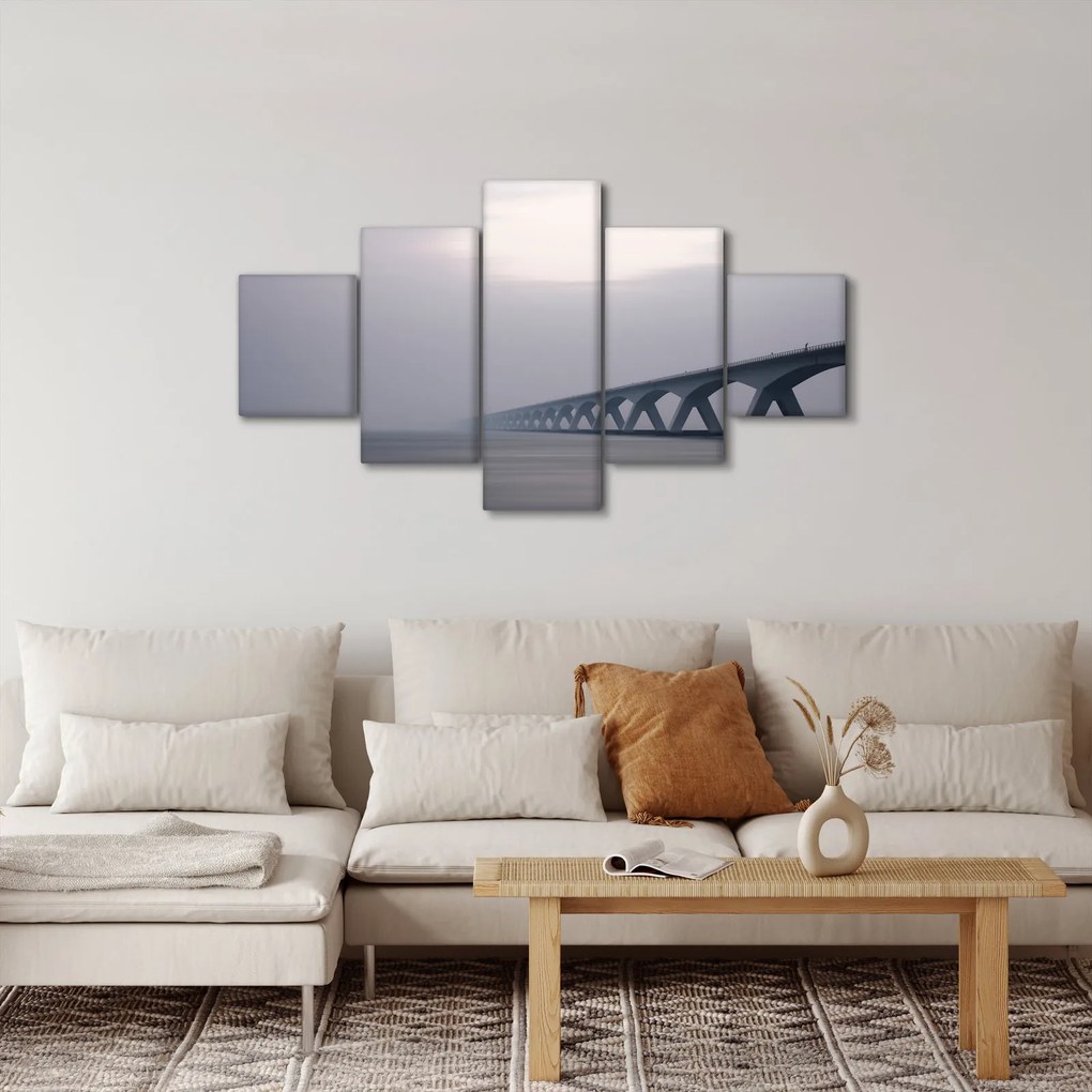 Obraz mostu we mgle (125x70 cm)