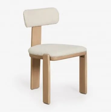 Krzesło Ogrodowe Z Drewna Akacjowego I Tkaniny Bouclé Malta Jasny Akacjowy Brąz - Sklum