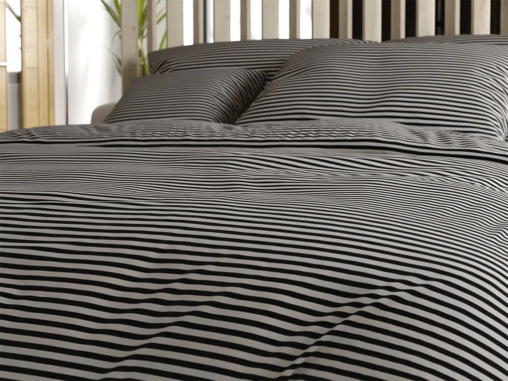 PrzytulneMieszkanie.pl PrzytulneMieszkanie.pl Bawełniana pościel STRAVON czarno-szara hotelowa kieszeń Rozmiar pościeli: 70 x 90 cm | 140 x 200 cm