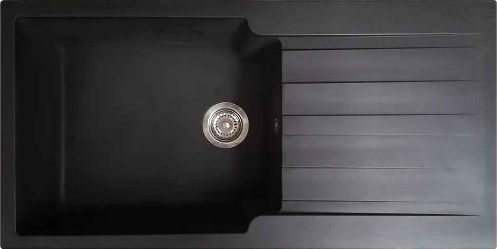 Sierra Zlewozmywak z 1 dużym zlewem i ociekaczem z czarnej żywicy