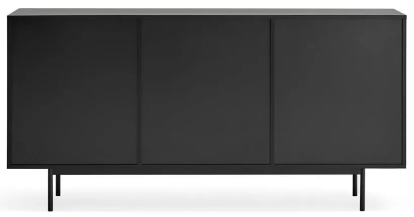 Czarno-naturalna niska komoda w dekorze dębu 159x80 cm Sierra – Teulat