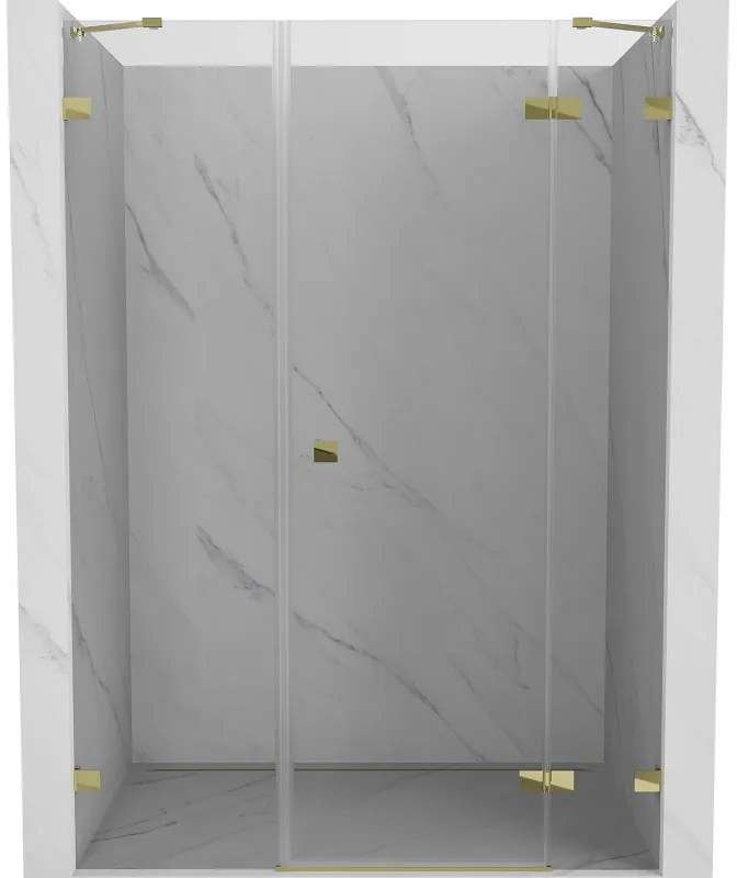 Mexen Lunar drzwi prysznicowe uchylne prawe 135 cm, transparent, złote - 834S-135-050-50-00-P