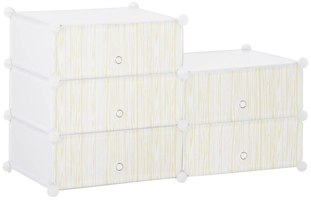 HOMCOM Modułowy System Regałów na 12 par butów, 49 cm x 36,5 cm x 108 cm, Biały