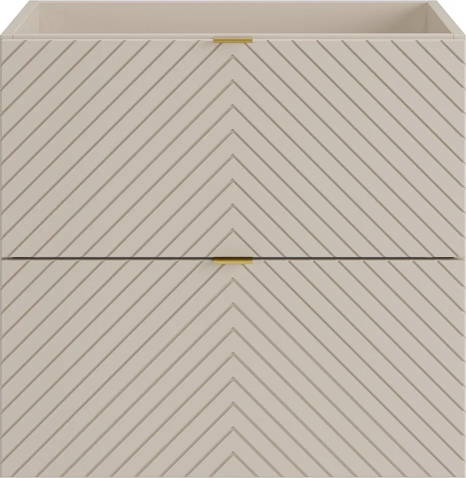 Szafka łazienkowa pod umywalkę wisząca w jodełkę – kolor beżowy – 60 cm – DORIONI