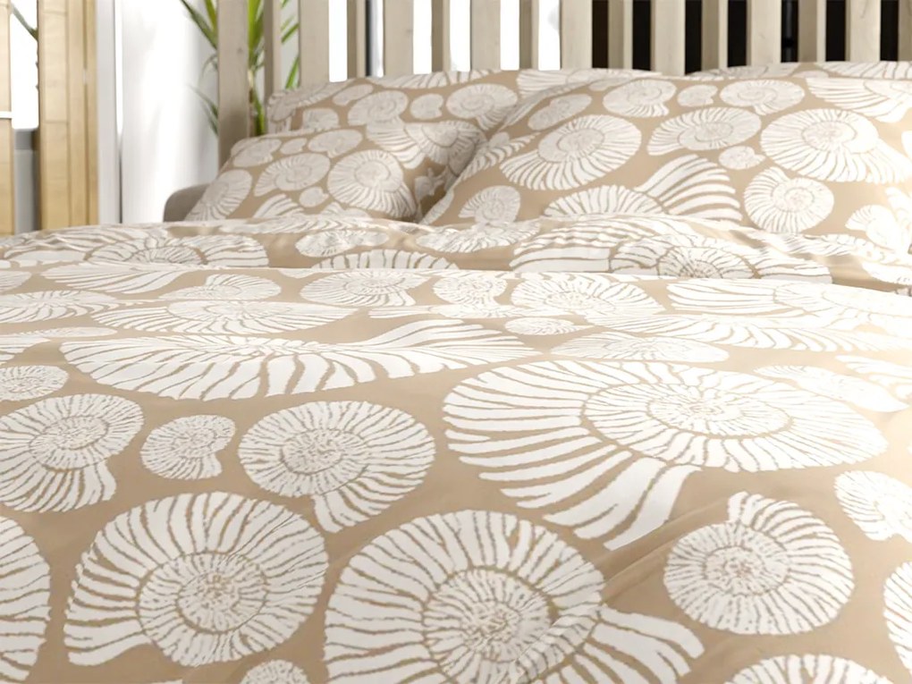 PrzytulneMieszkanie.pl PrzytulneMieszkanie.pl Pościel z mikrofibry SNAIL SHELL brązowa Rozmiar pościeli: 70 x 90 cm | 140 x 220 cm