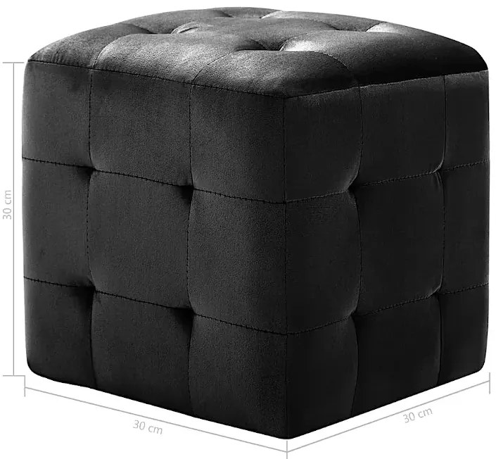 Zestaw dwóch czarnych puf do salonu 80x28x154 P8-T94