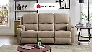 Kanapa 3-osobowa z funkcją relax z mikrofibry taupe - BRODY