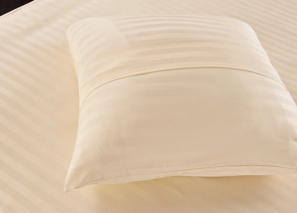 PrzytulneMieszkanie.pl PrzytulneMieszkanie.pl Hotelowa pościel z mikrowłókna JASMINE szampański - pasek 2 cm Rozmiar pościeli: 70 x 90 cm | 140 x 220 cm