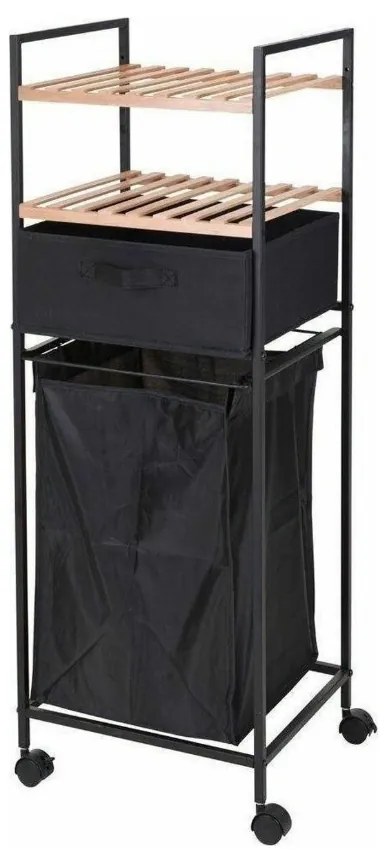 Mobilny kosz na pranie z półkami i szufladą GARMENT 38x105 cm