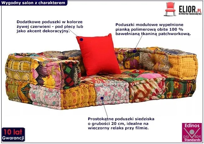 2-osobowa modułowa sofa patchwork Montanex 1D
