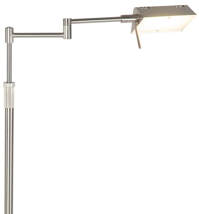 Designerska lampa podłogowa stalowa z wbudowanym LED i ściemniaczem dotykowym - Notia Nowoczesny Oswietlenie wewnetrzne