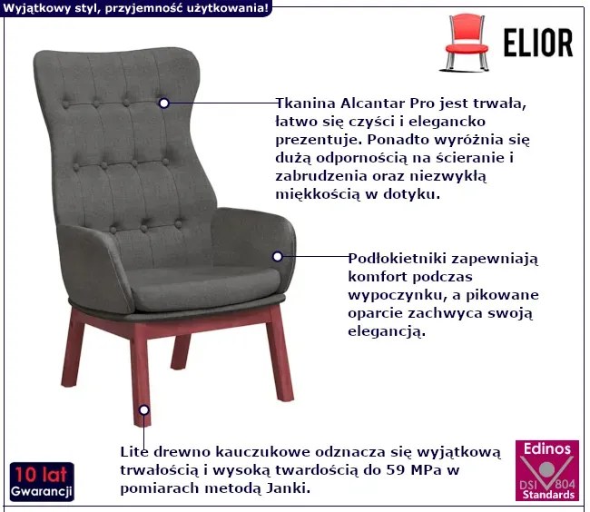 Ciemnoszary fotel wypoczynkowy G0-W74