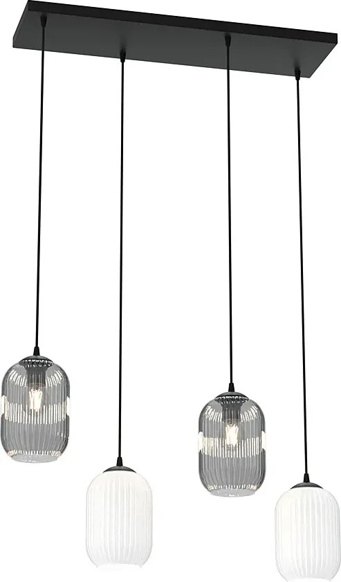 Nowoczesna lampa wisząca opal + grafit 2X D164 Z4-R81