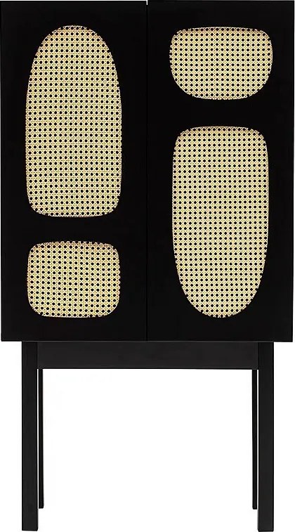 Komoda – wysokość 135 cm – szerokość 75 cm – kolor czarny – płyta wiórowa