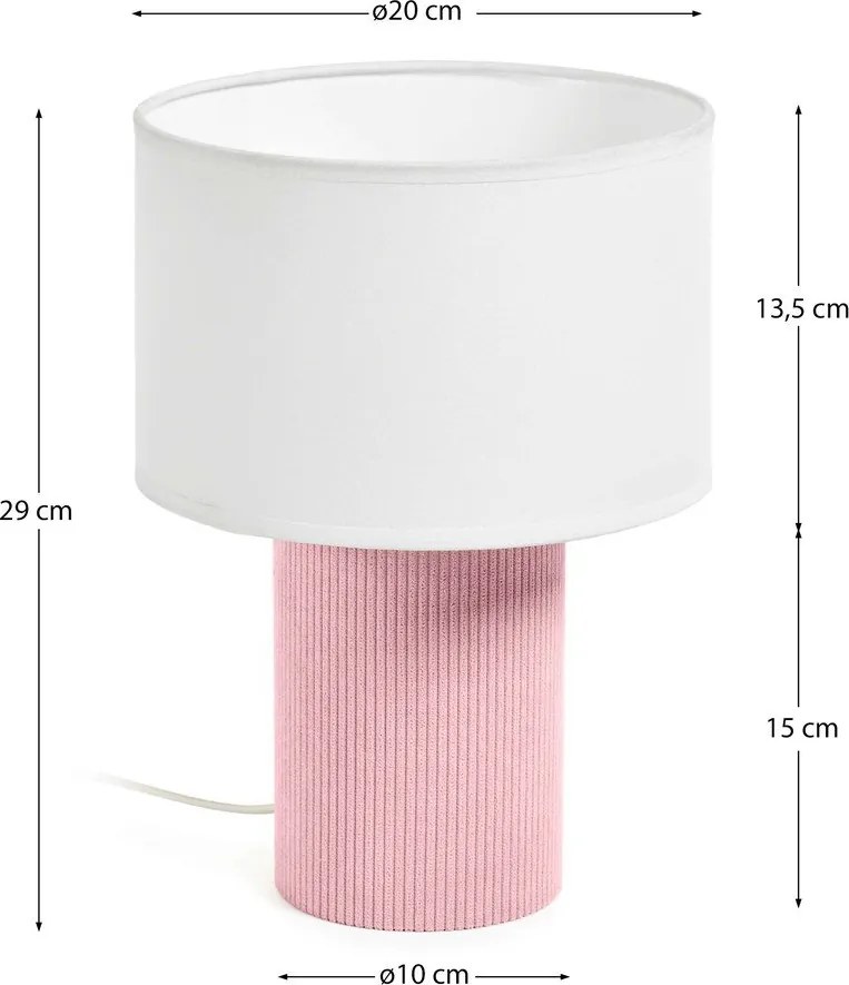 Biało-jasnoróżowa lampka dziecięca Bianella – Kave Home