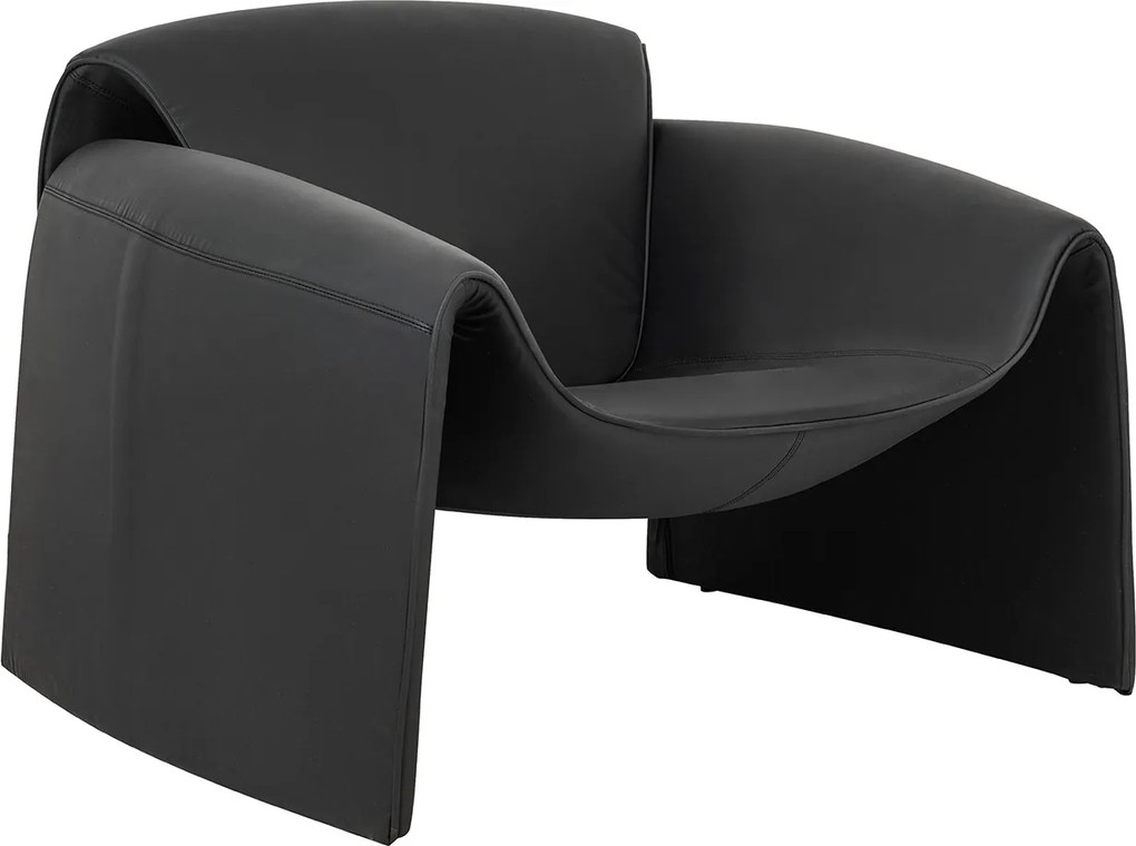 Designerski fotel wypoczynkowy z czarnej ekoskóry Flessi