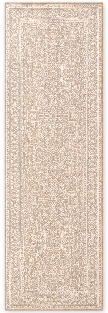 Dywan zewnętrzny dwustronny Duet beżowo-kremowy 80 cm x 250 cm