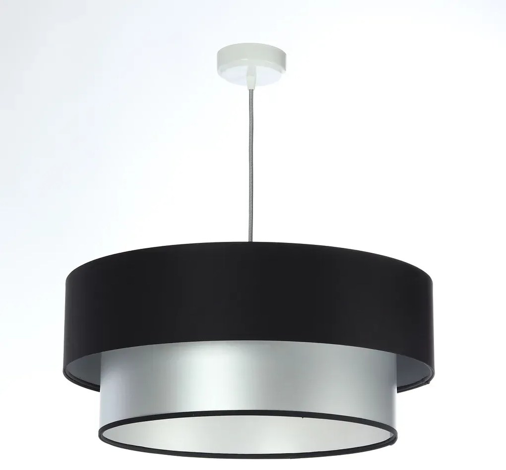Lampa wisząca DOUBLE BLACK 50 srebrna/czarna BPS KONCEPT