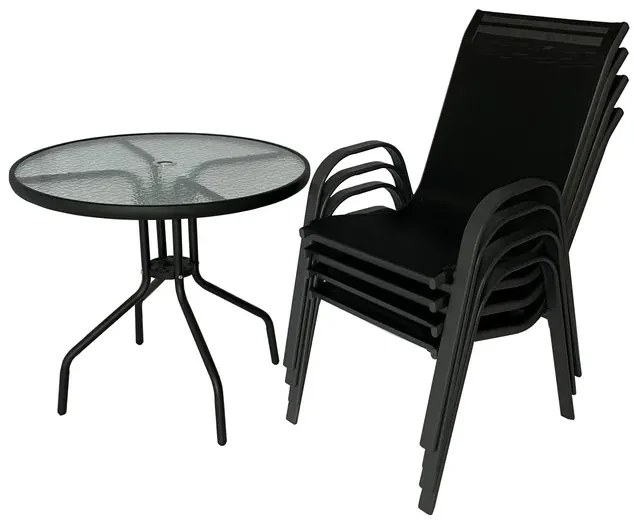 Zestaw 4 krzeseł ogrodowych Patio fotel na taras balkon krzesło ogrodowe C-281