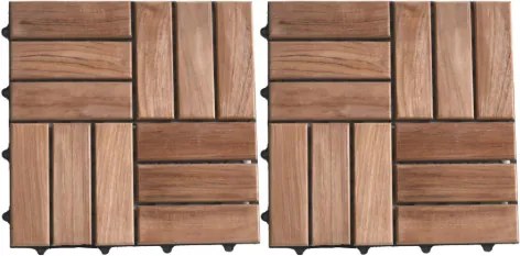 Płytki drewniane teak 30x30 cm na balkon i taras, 22 sztuki