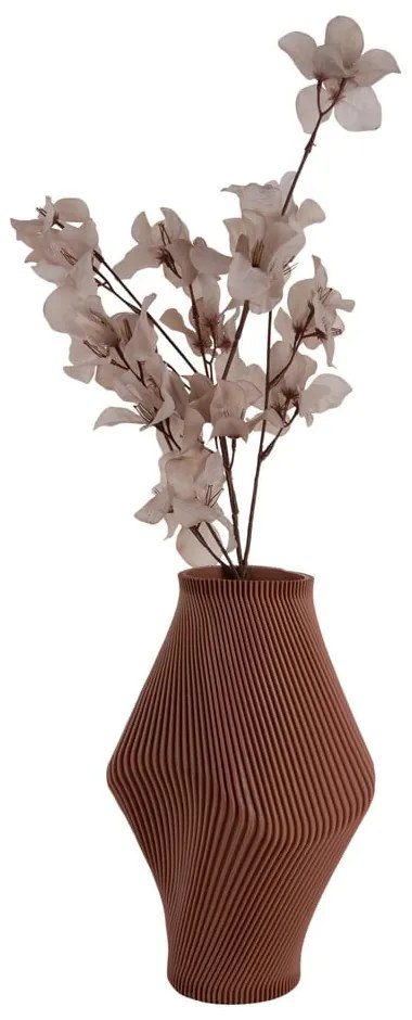 Brązowy wazon z żywicy polimerowej (wysokość 30 cm) Twisted Rib – PT LIVING