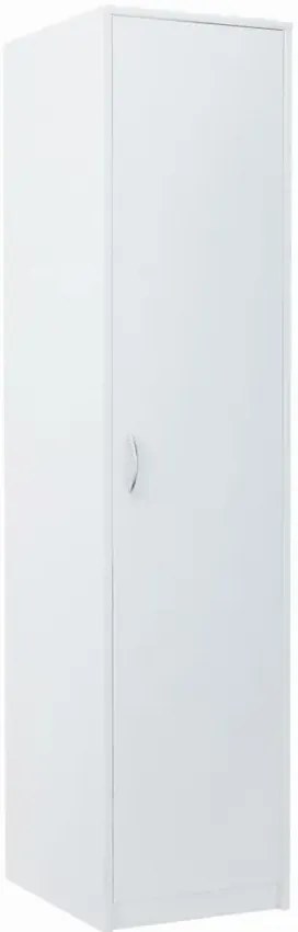 Biała wąska szafa z drążkiem i półkami S9-S46