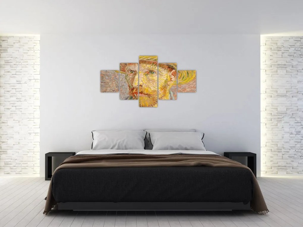 Obraz - Vincent van Gogh, Self-Portrait with a Straw Hat (The Potato Peeler), reprodukcje (125x70 cm)