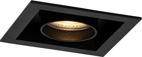 Zestaw 6 nowoczesnych reflektorów wpuszczanych czarnych z regulacją - Roof