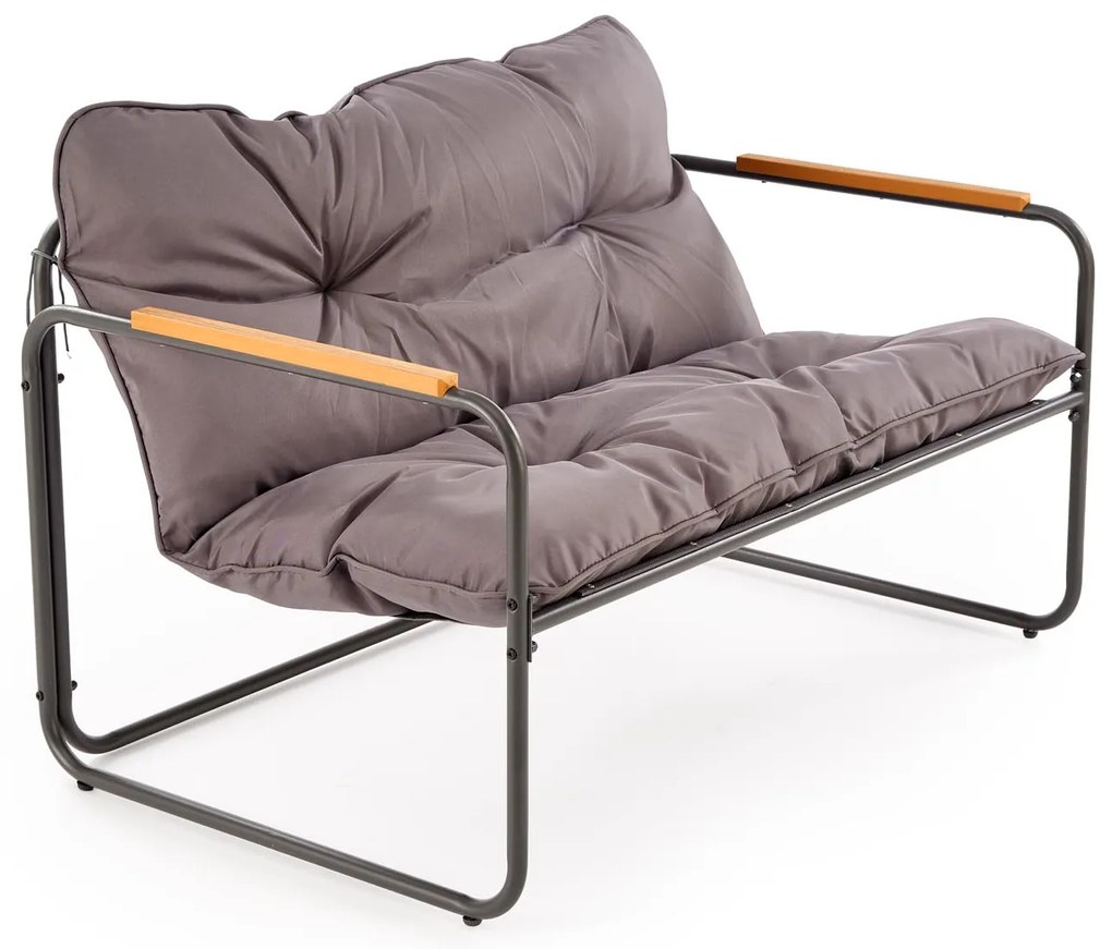 HUDSON Zestaw ogrodowy HUDSON sofa, 2 fotele, ława, popielaty nowoczesny