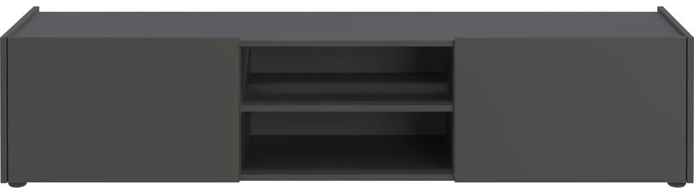 Antracytowa szafka pod TV w dekorze dębu 164x35 cm Schlangen – Germania