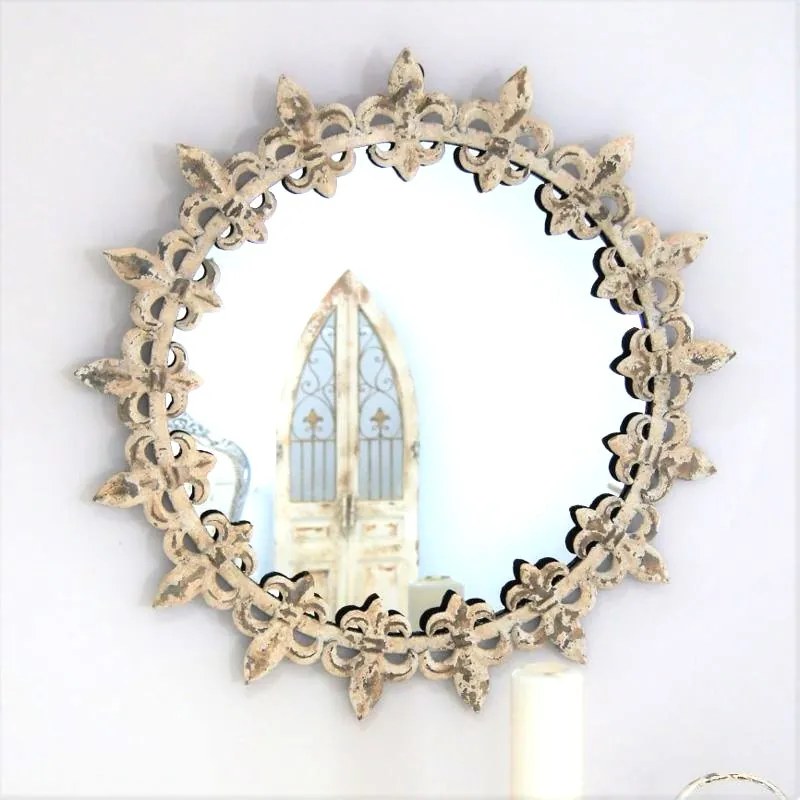 Owalne lustro w metalowej ramie , średnica 78cm