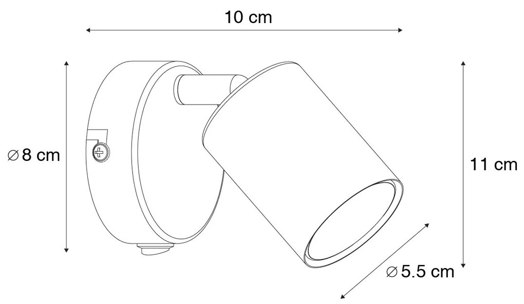 1x Nowoczesna lampa ścienna złota w komplecie z LED - Mark Nowoczesny Oswietlenie wewnetrzne