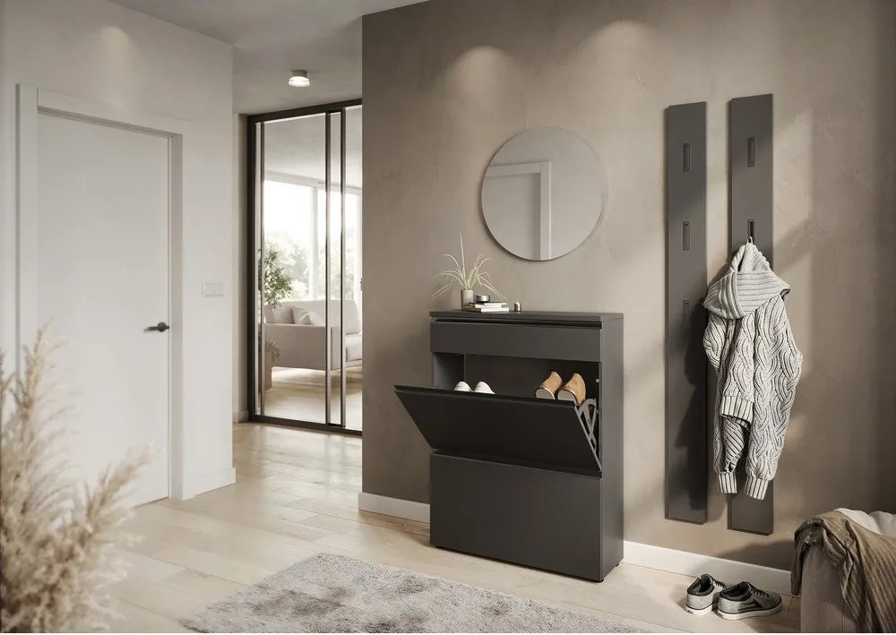 Antracytowa szafka na buty 80x107x29 cm Baldone – Germania