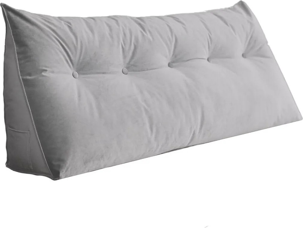 Poduszka na zagłówek PILLOW CHIC VELVET 160 szara