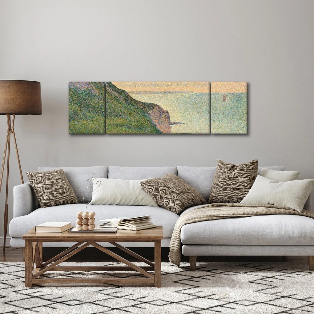 Obraz - Georges Seurat, Seascape at Port-en-Bessin, Normandy, reprodukcje (170x50 cm)