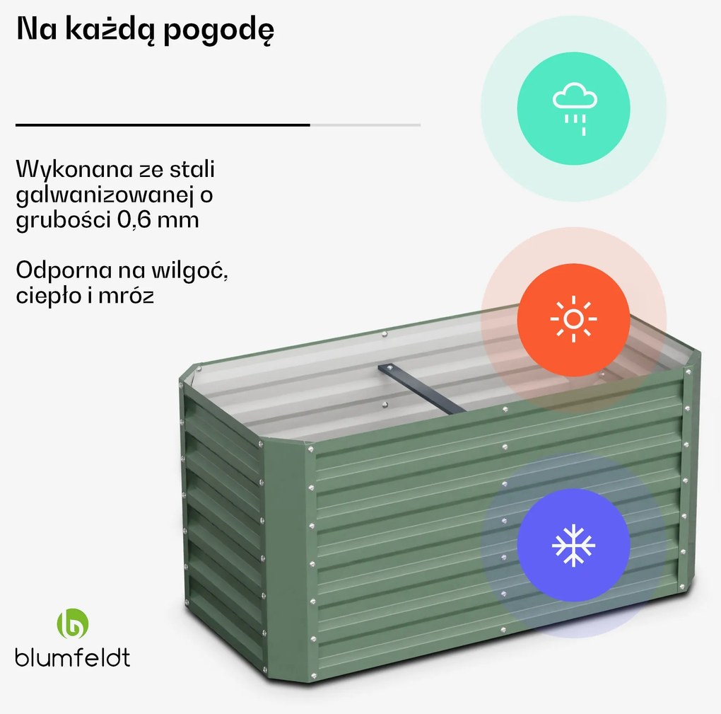 Blumfeldt Terrabox 120x60x60 cm Skrzynia na warzywa Zielony