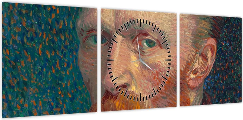 Obraz -  Vincent van Gogh, Self-Portrait, reprodukcje (z zegarem) (90x30 cm)