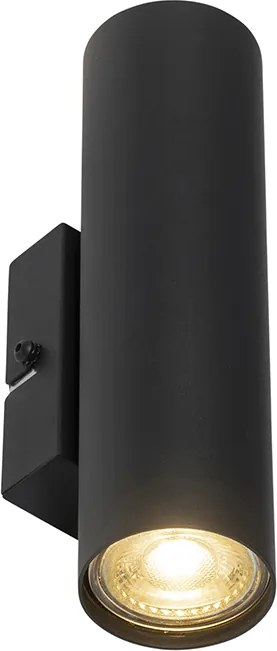 Nowoczesna inteligentna lampa ścienna czarna w komplecie z 2 żarówkami Wi-Fi GU10 - Jeana