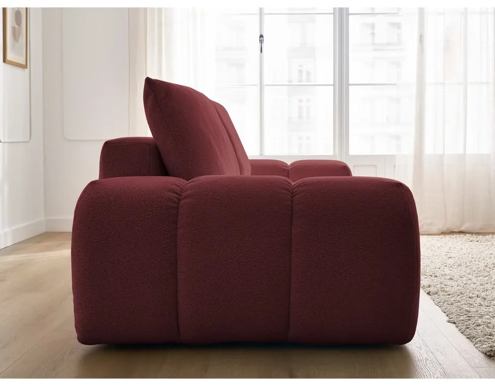 Bordowa sofa z tkaniny szenilowej 278 cm Everest – Bobochic Paris