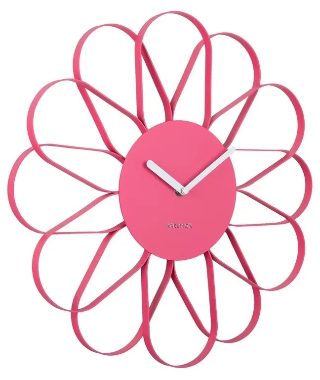 Karlsson 5975BP designerski zegar ścienny różowy, średnica 40 cm