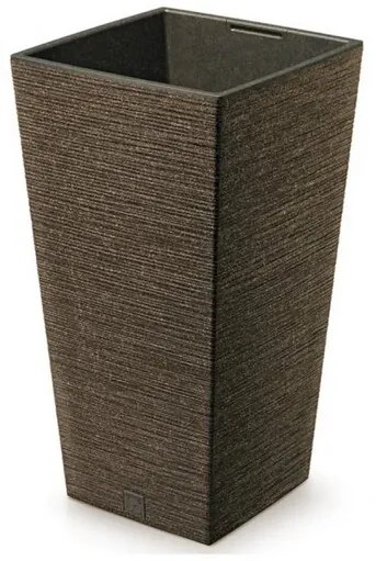 Doniczka FURU SQUARE ECO WOOD z wkładem 30 cm, ciemnobrązowy, M