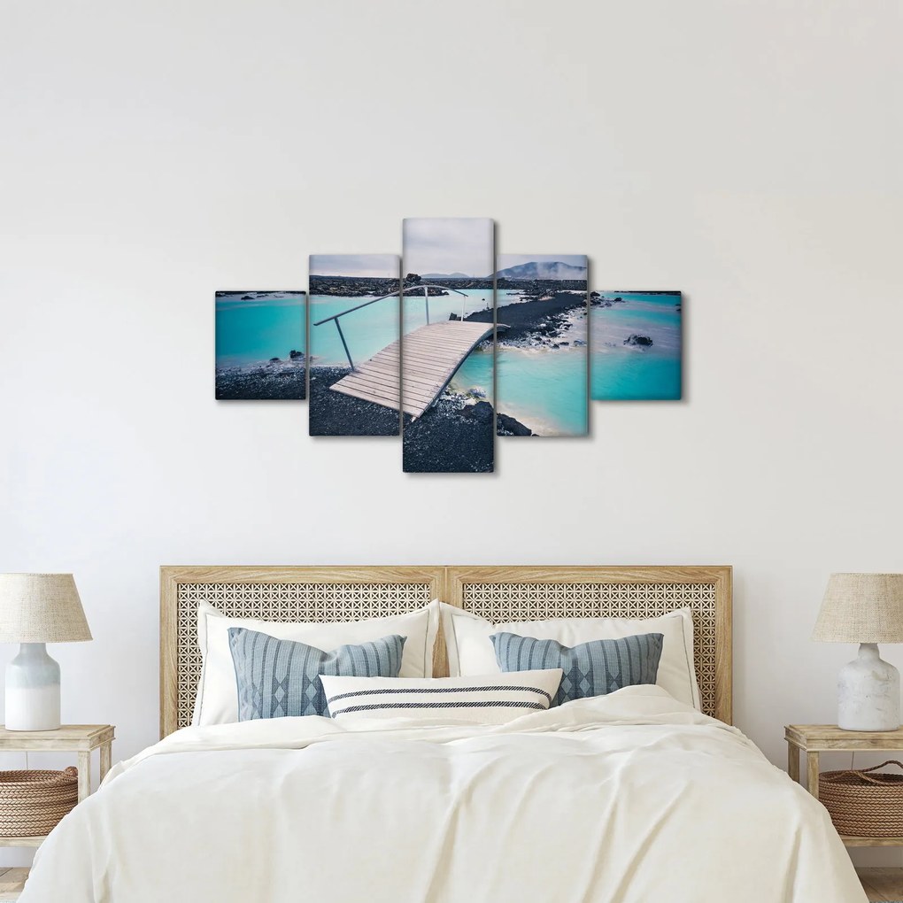 Obraz drewnianego mostu (125x70 cm)