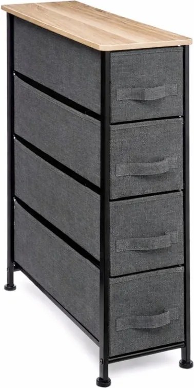 Regał łazienkowy z 4 szufladami tekstylnymi, 48x20x75 cm